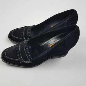 Via Spiga Black Suede Wedges Size 9.5